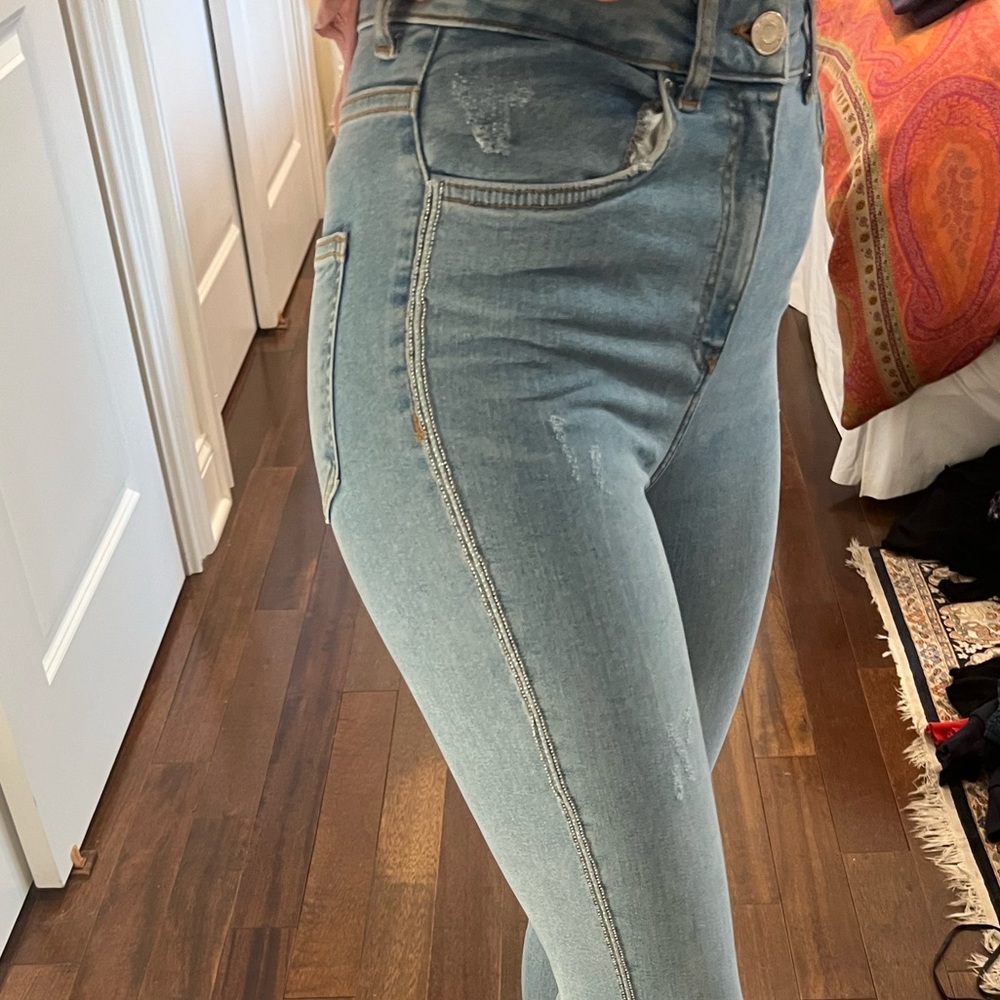Zara Beaded Skinny Jeans